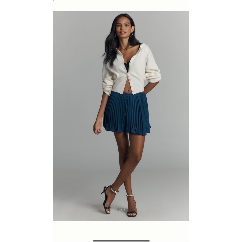 Anthropologie Pleated Skort XS Deep Sea Blue NWT - Picture 12 of 12